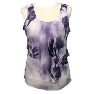 DRESS BARN (M) lavender floral blouse